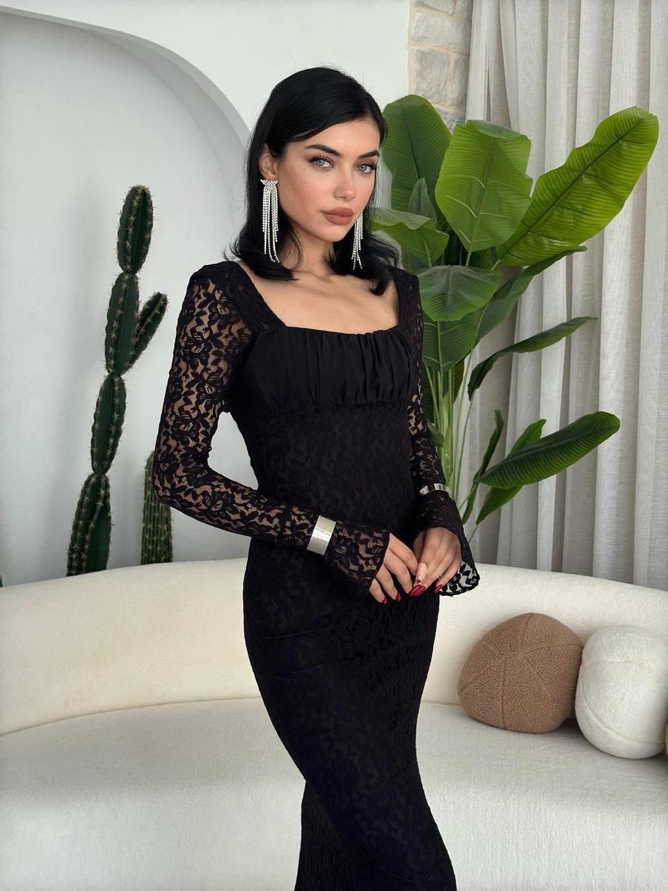 Matilda Dantel Uzun Elbise
