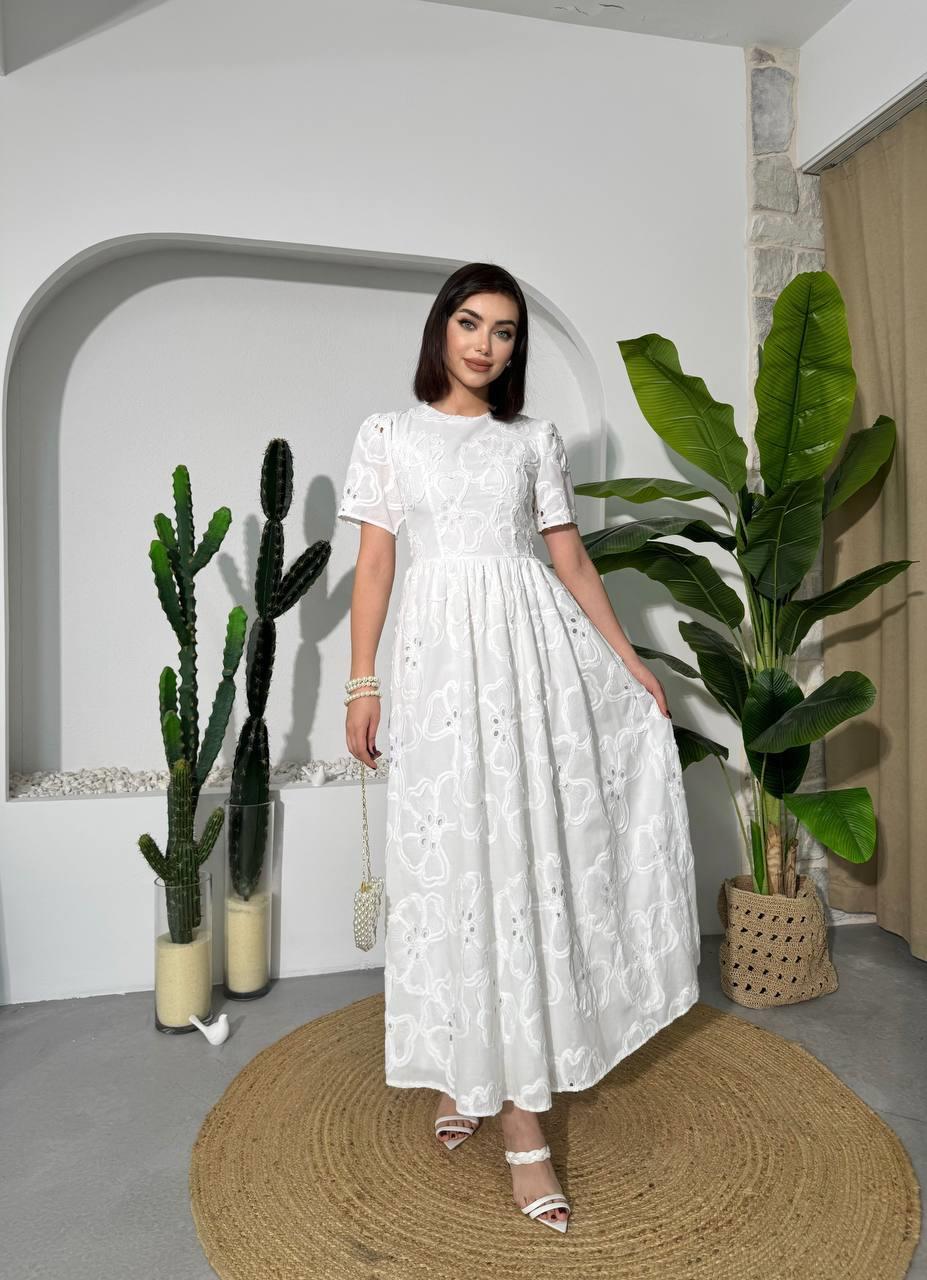 Banne Midi Elbise Dantel Detay