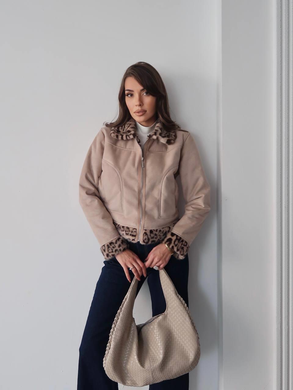 Wild Leopar Kürk Detay Mont