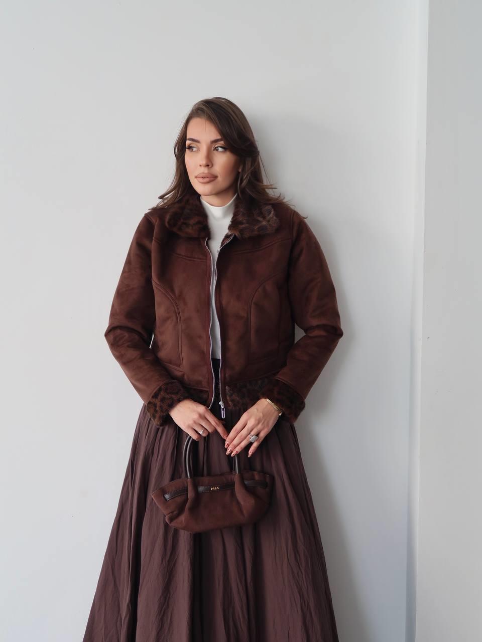 Wild Leopar Kürk Detay Mont