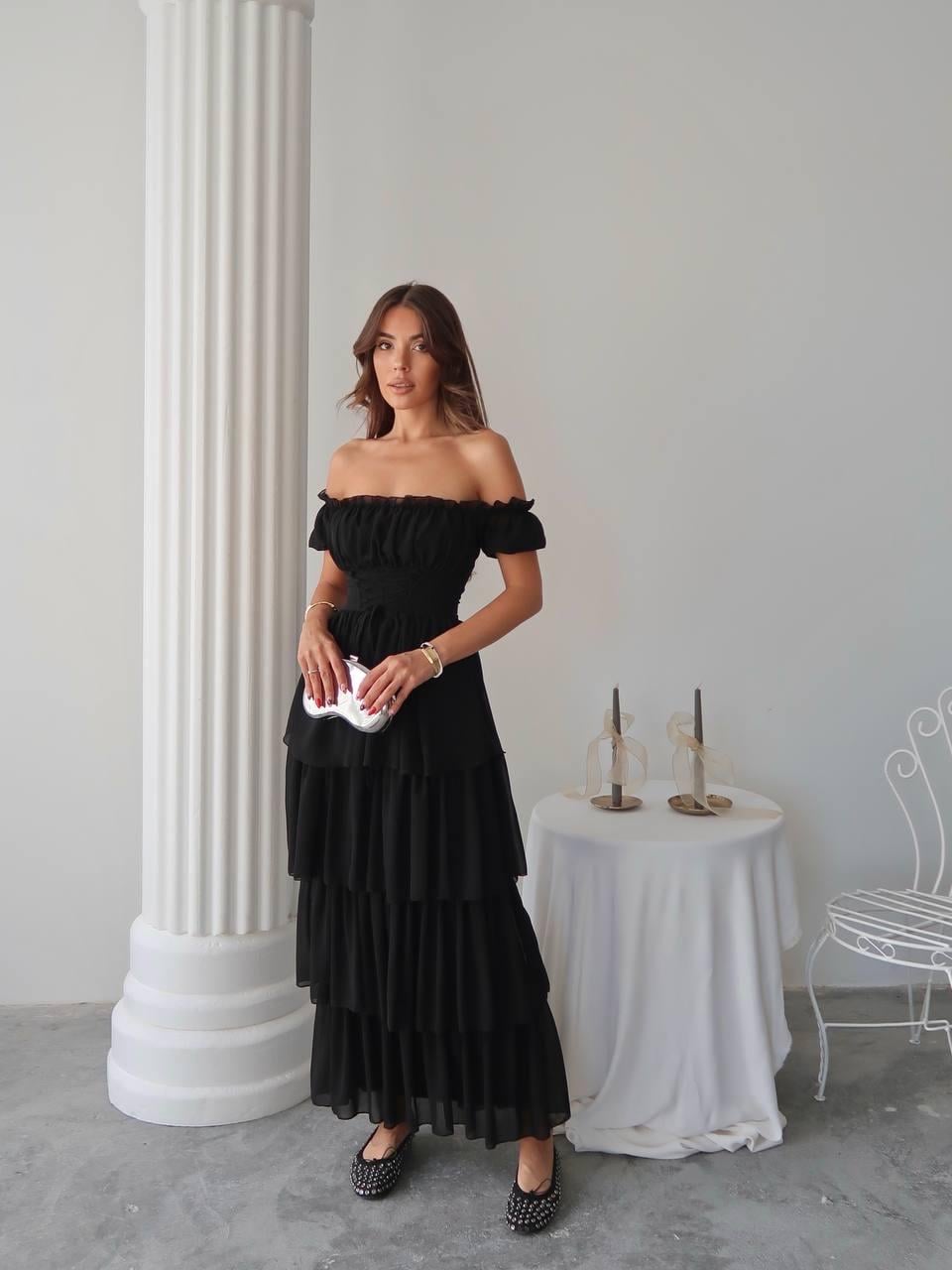 Zuzu Straplez Şifon Uzun Elbise