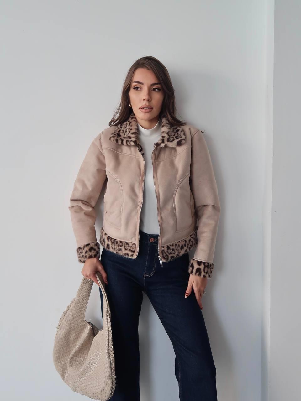 Wild Leopar Kürk Detay Mont