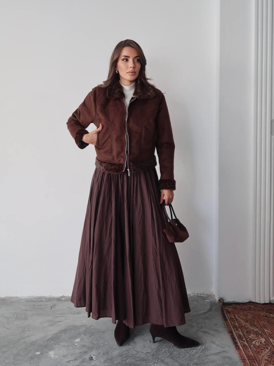 Wild Leopar Kürk Detay Mont