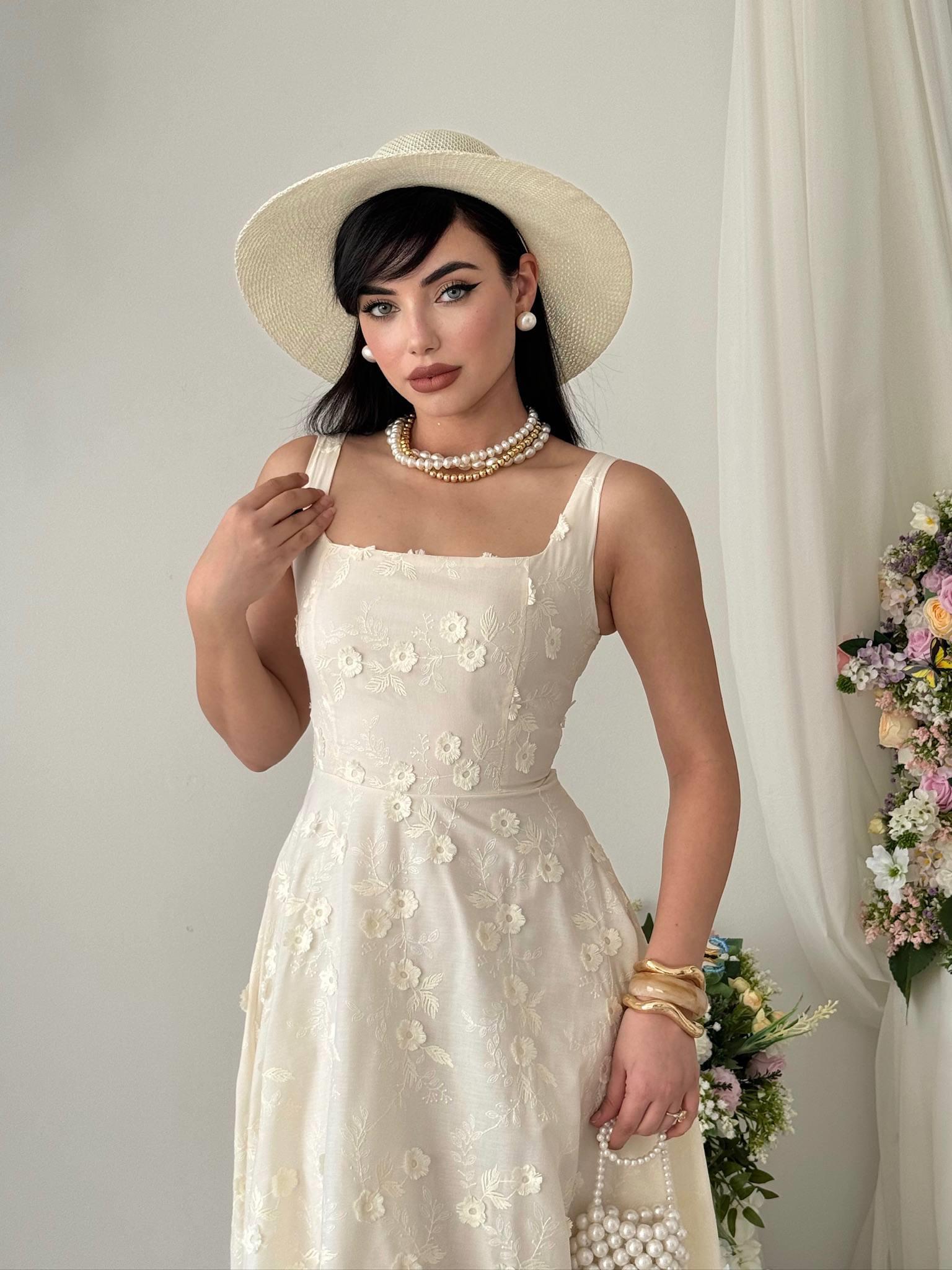 Myra Çiçek Detaylı Elbise