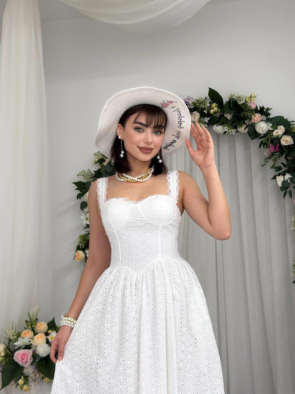 Lemel Midi Dantel Detay Elbise