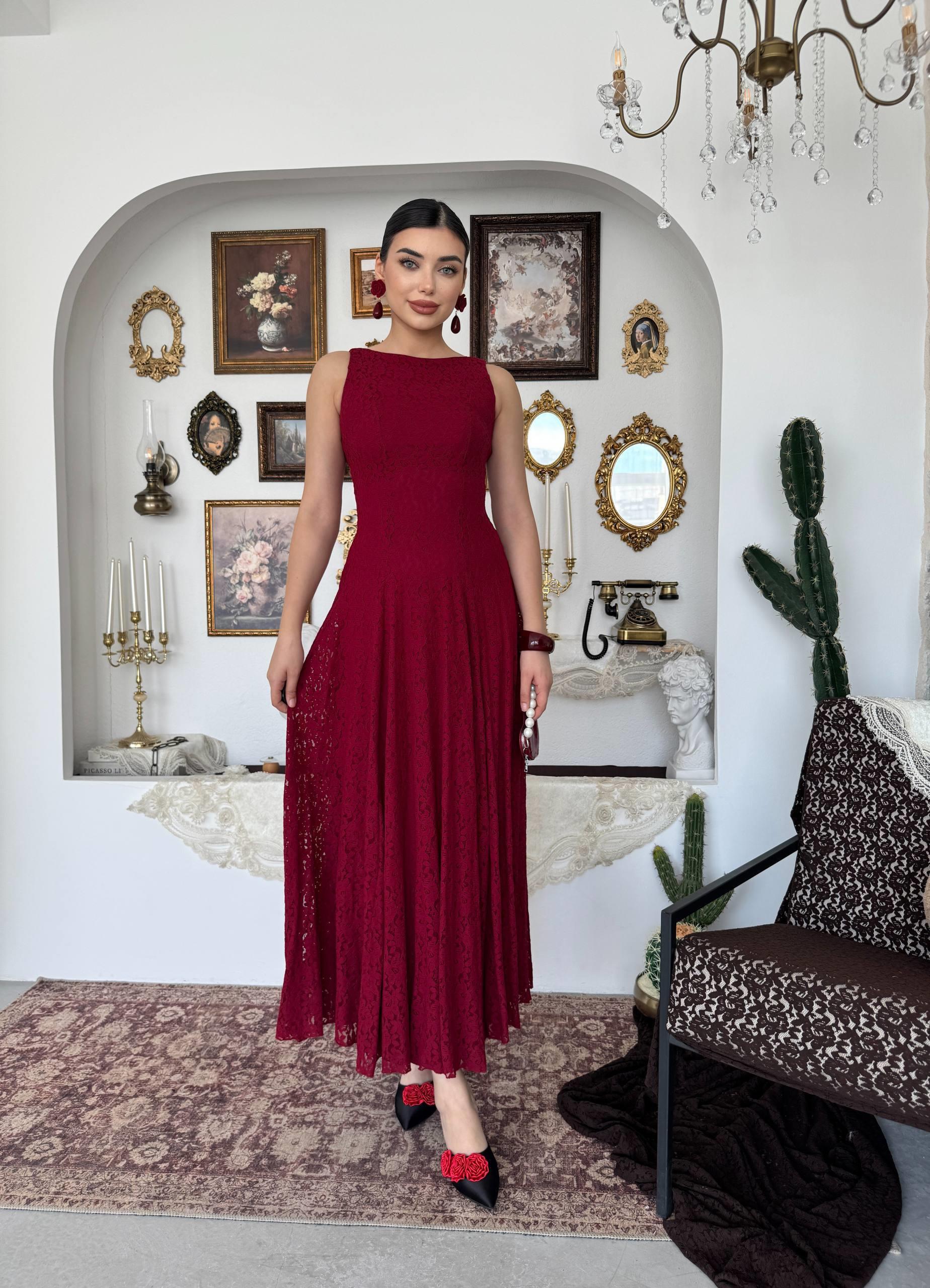 Swer Uzun Dantel Elbise