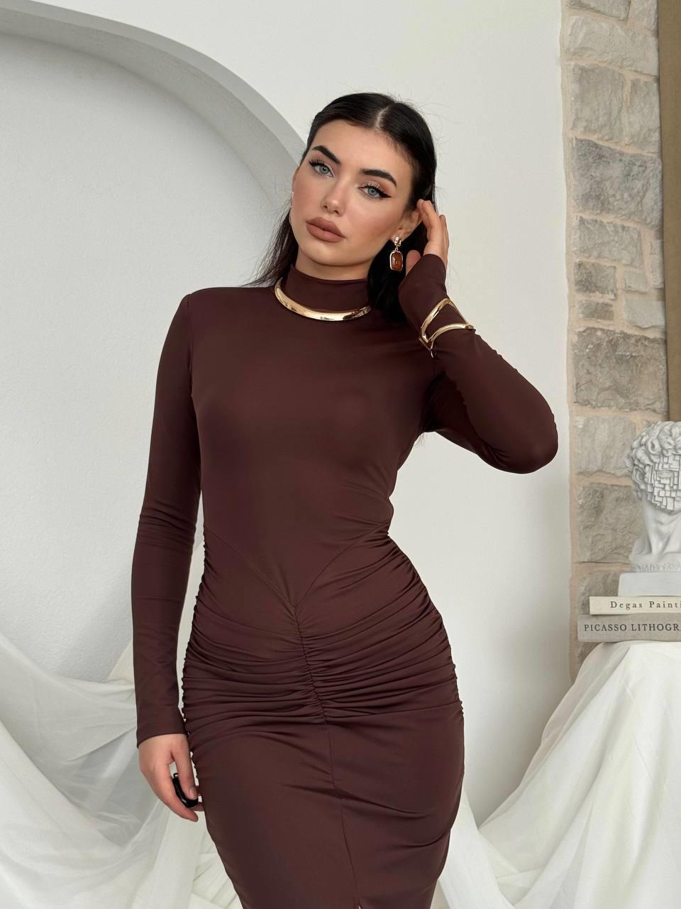 Ferya Büzgülü Detay Elbise