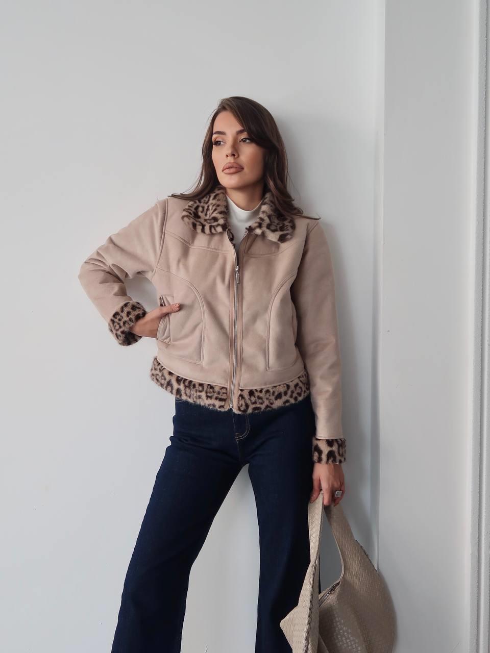 Wild Leopar Kürk Detay Mont