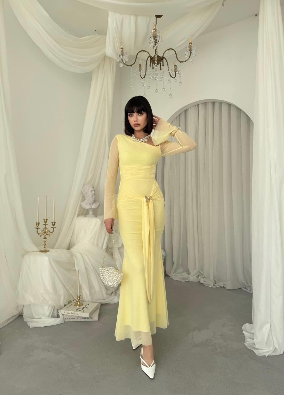 Vesso Broş Detaylı Elbise