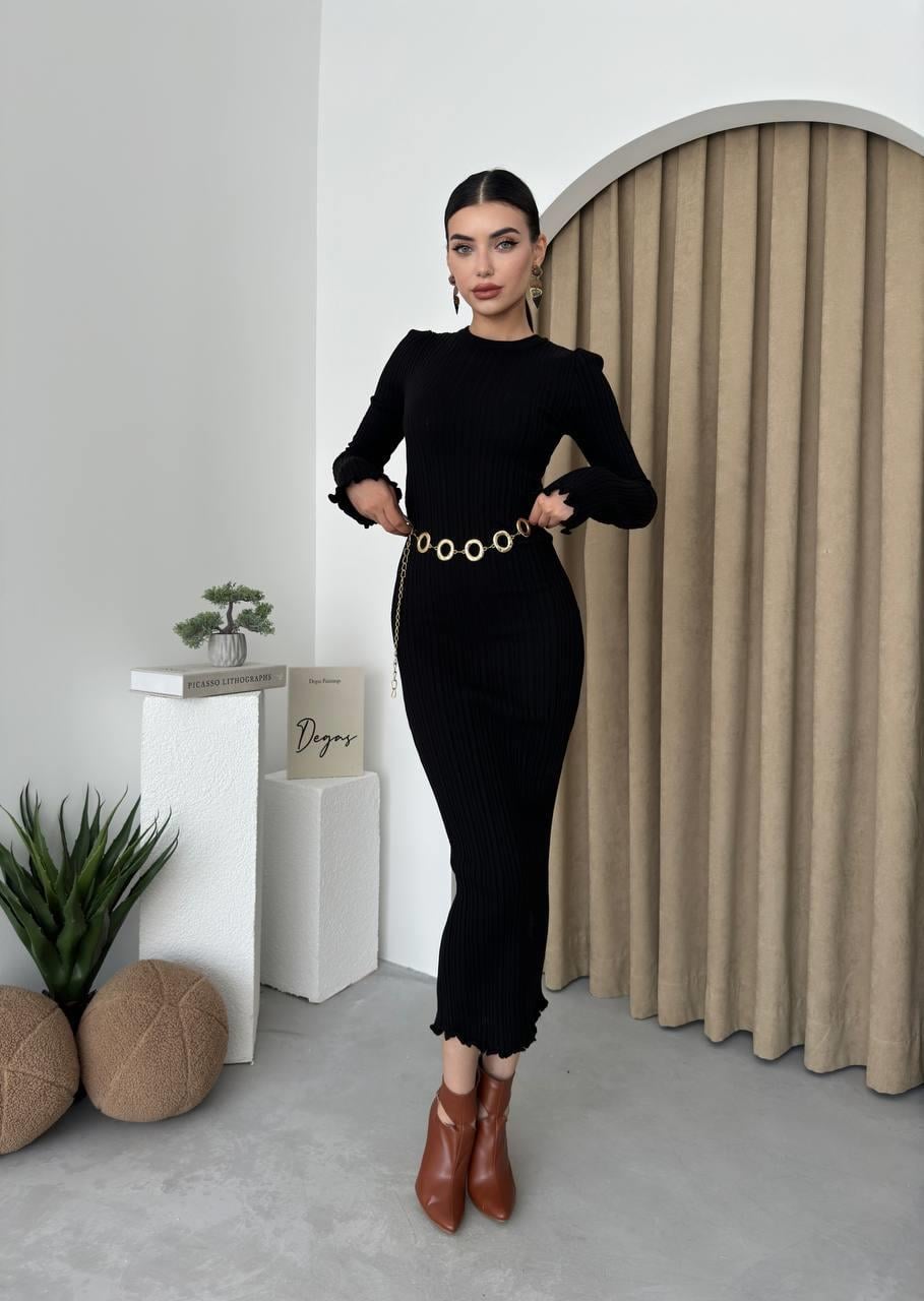 Elika Bisiklet Yaka Triko Elbise