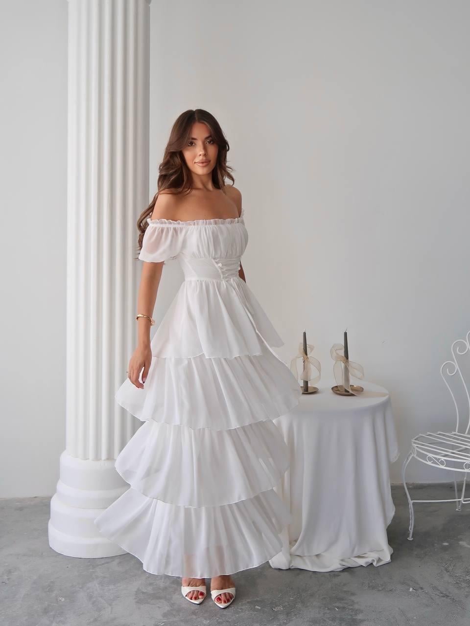 Zuzu Straplez Şifon Uzun Elbise