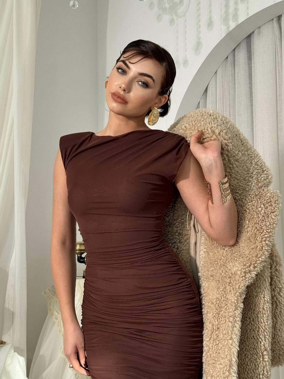 Bekol Midi Elbise Tül Detay