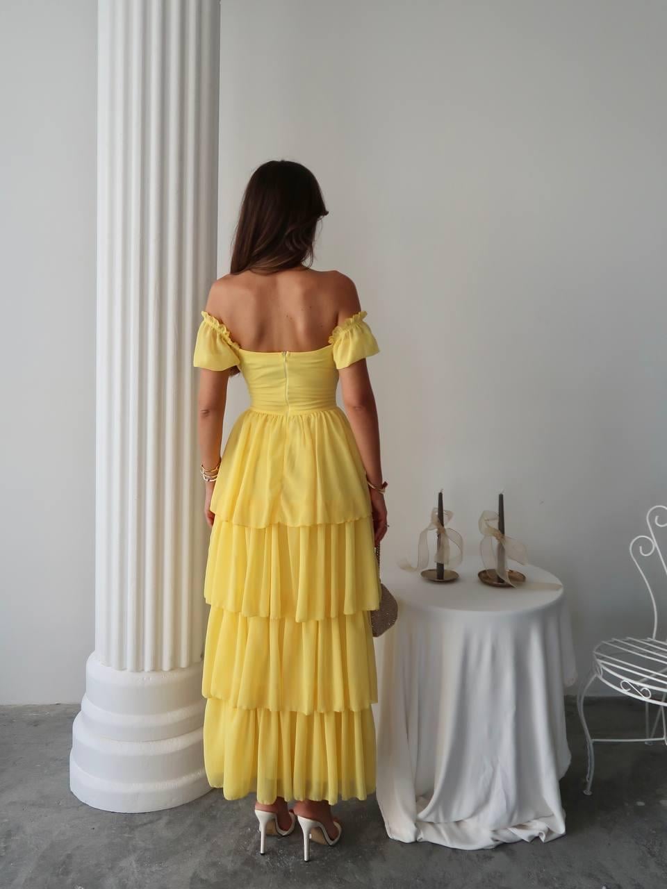 Zuzu Straplez Şifon Uzun Elbise