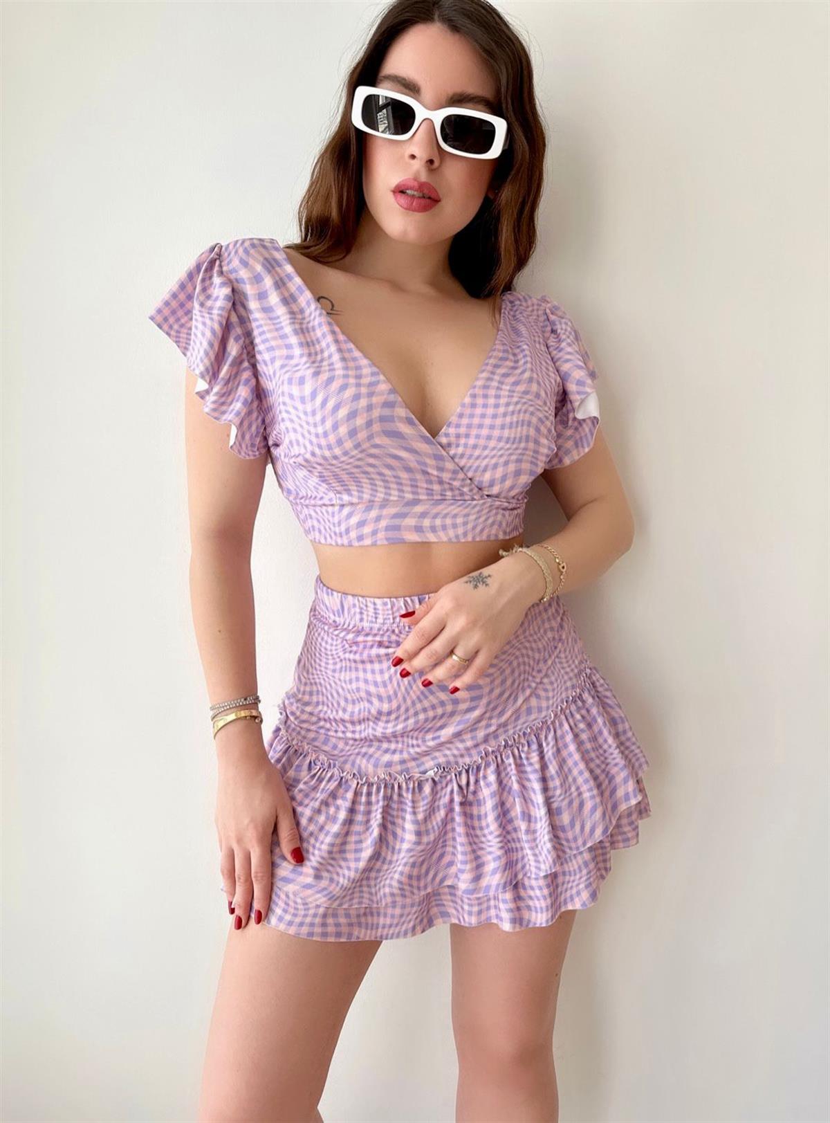 FIRFIRLI CROP & ETEK TAKIM - Lila