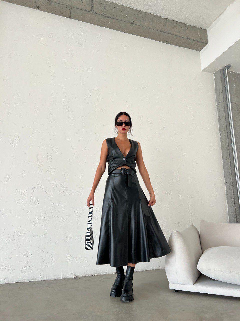 Gavi Deri Etek - Siyah