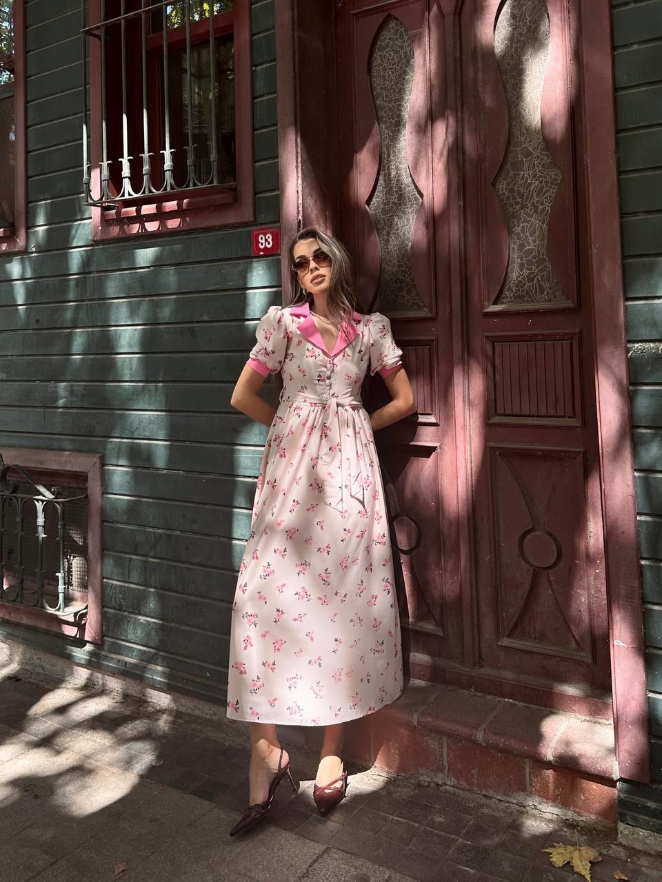 Marya Çiçekli Uzun Elbise