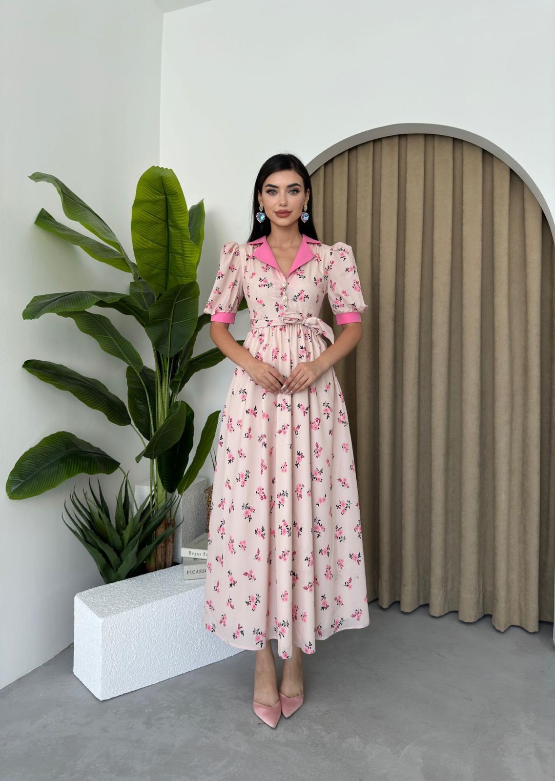 Marya Çiçekli Uzun Elbise