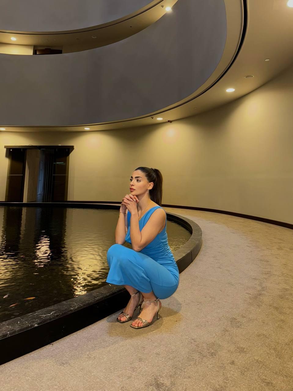 Medusa Kolsuz Uzun Elbise Mavi