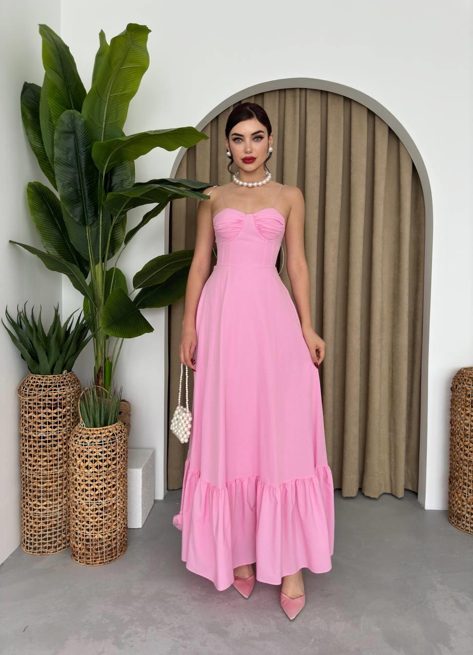 Poplin Kiloş Uzun Elbise 