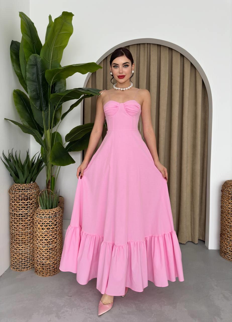 Poplin Kiloş Uzun Elbise 