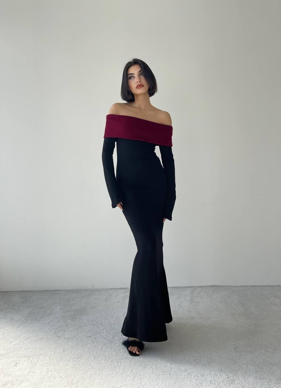 Robbie Straplez Uzun Elbise - Siyah