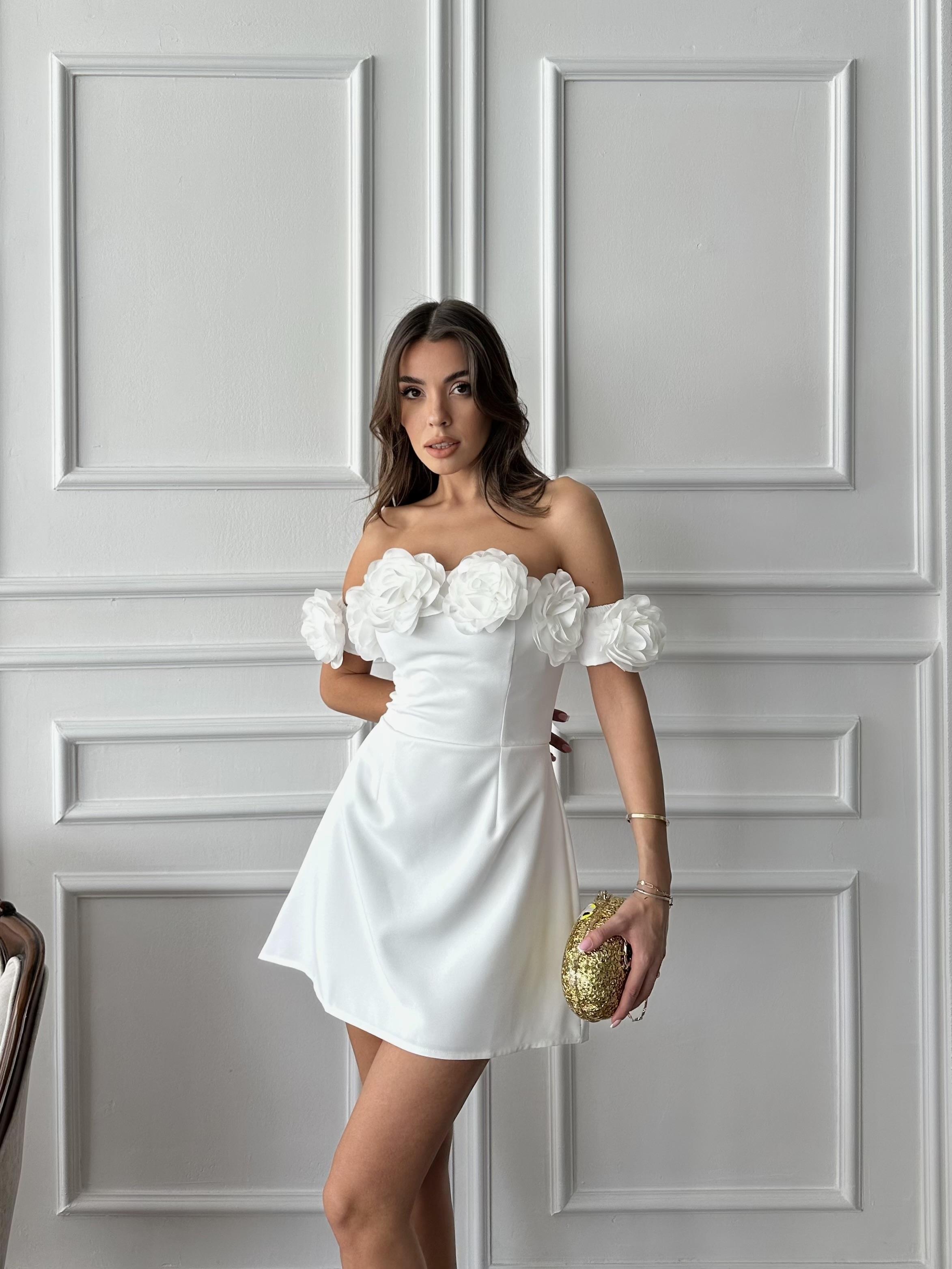 Romantica Çiçek Detay Mini Elbise