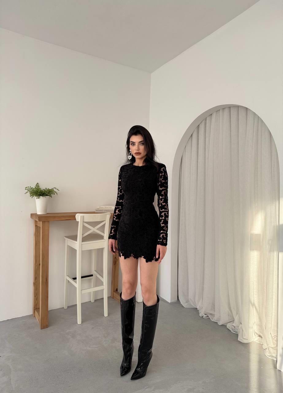 Sara Dantel Tasarım Mini elbise