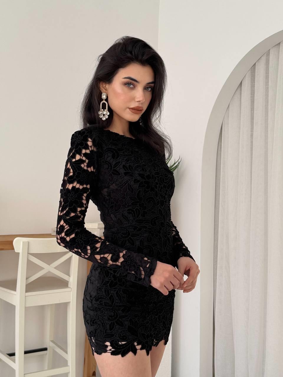 Sara Dantel Tasarım Mini elbise