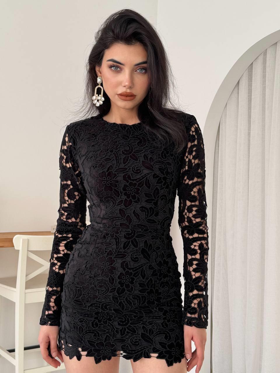 Sara Dantel Tasarım Mini elbise