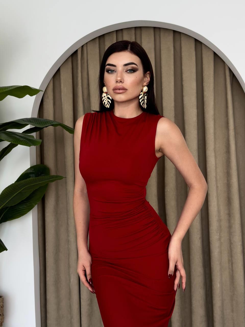 Sıfır Kollu Uzun Sandy Elbise