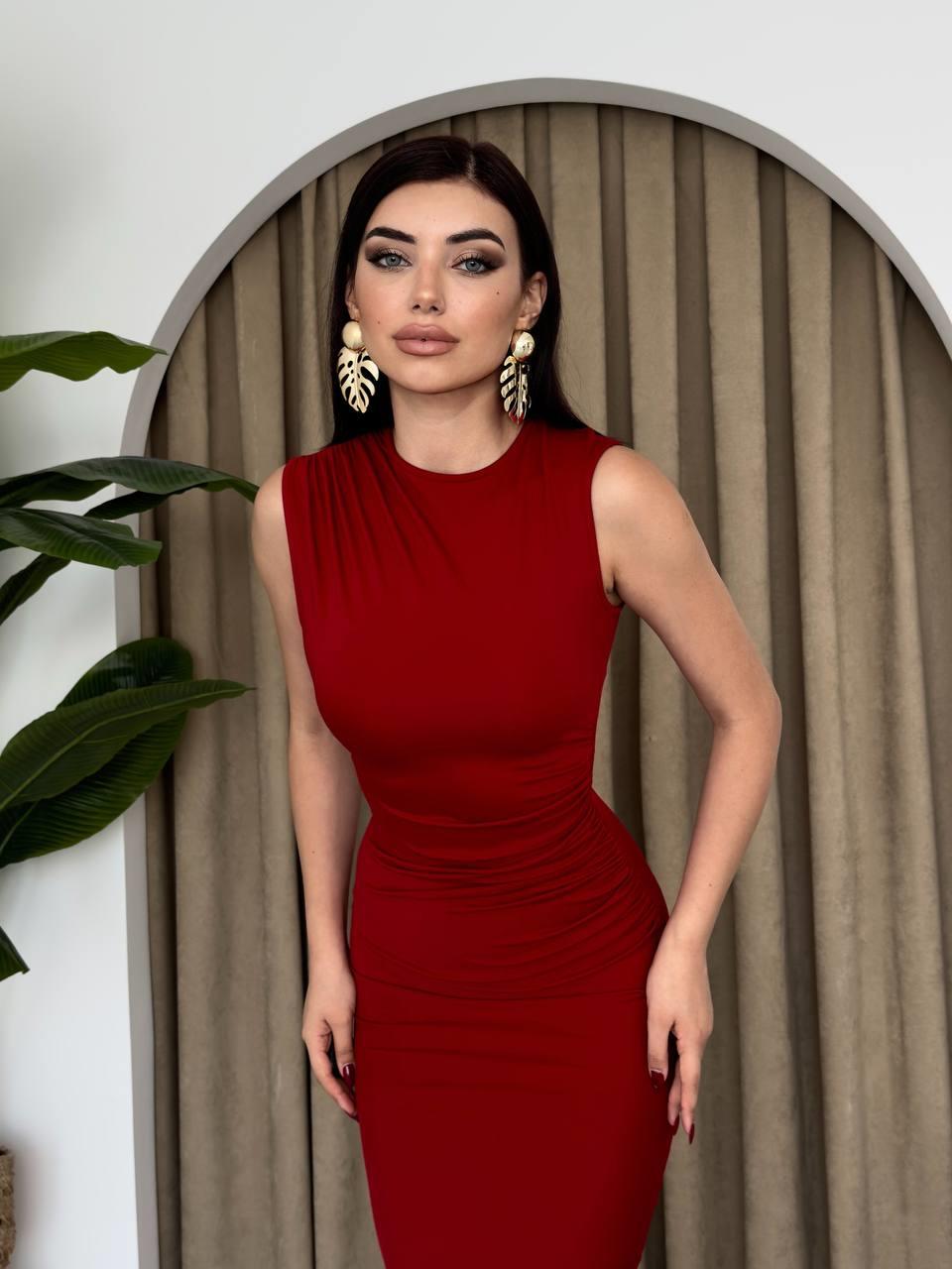 Sıfır Kollu Uzun Sandy Elbise