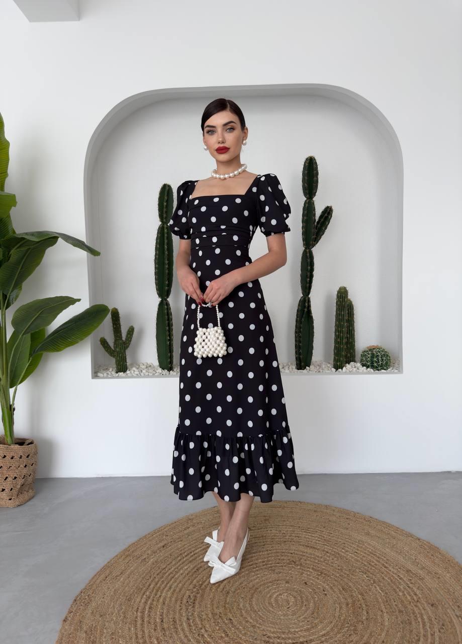 Puantyeli Eliza Midi Boy Elbise