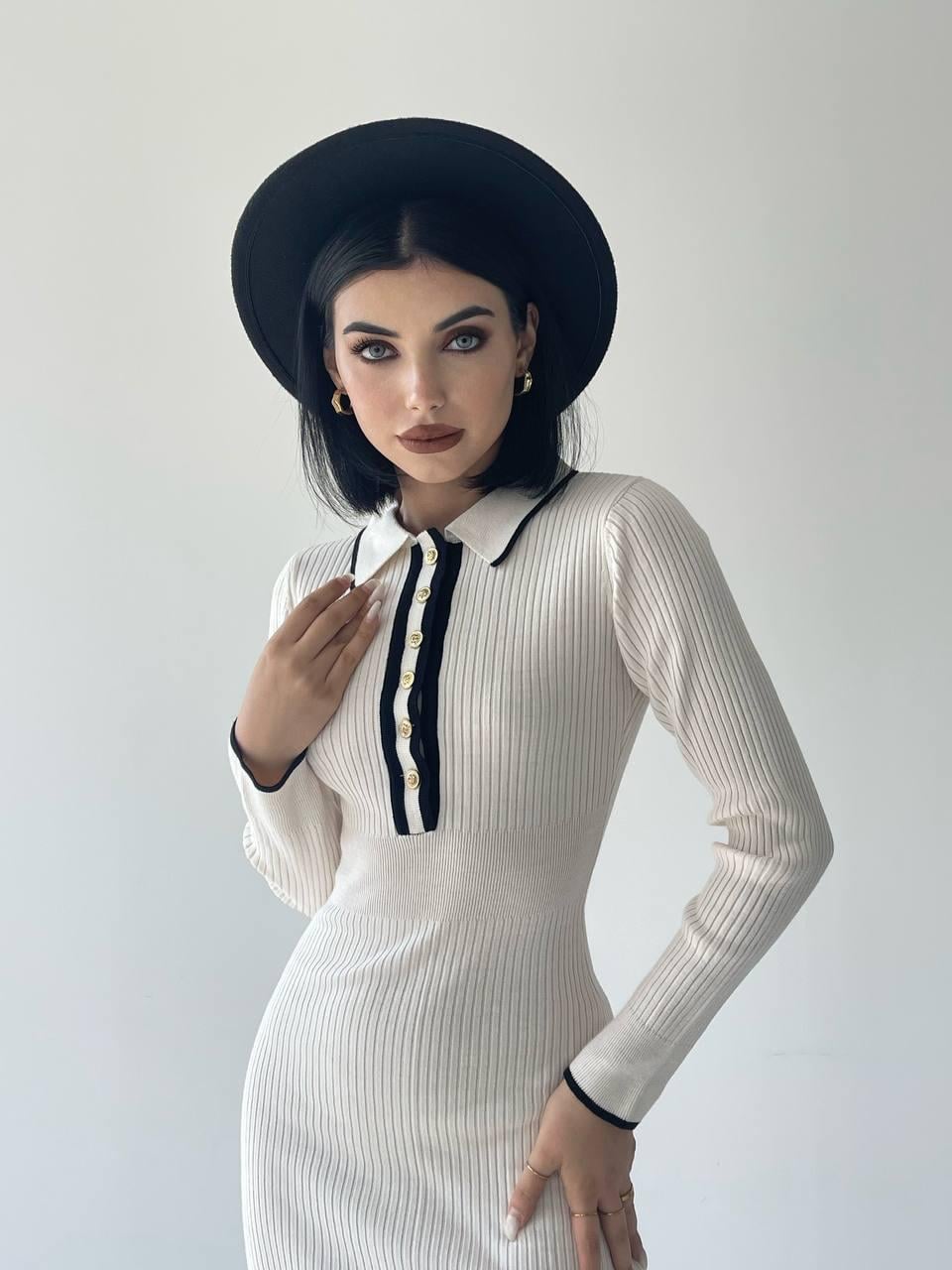 Yulia Triko Elbise - Krem