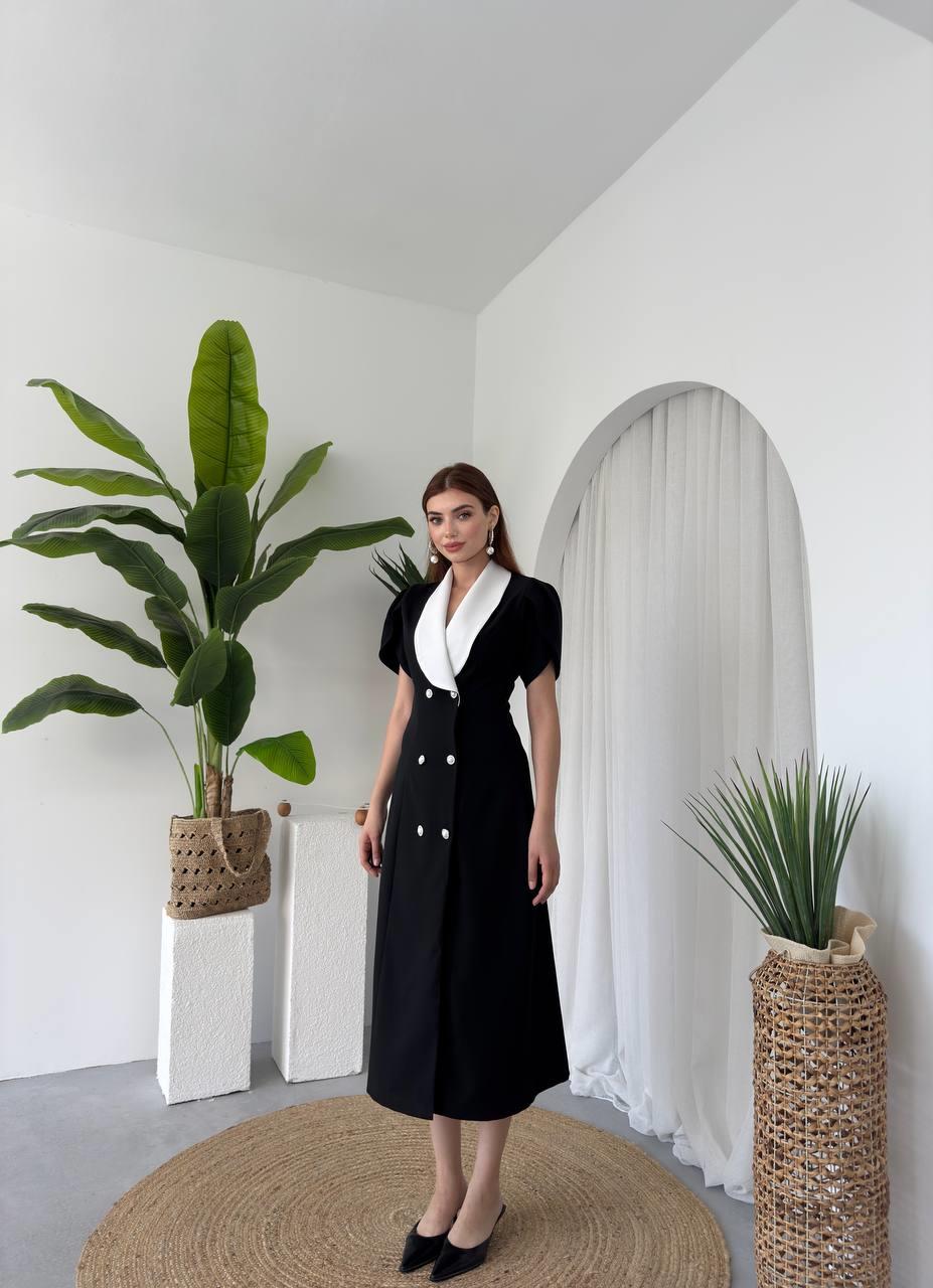 Zarina Atlas Düğmeli Midi Elbise