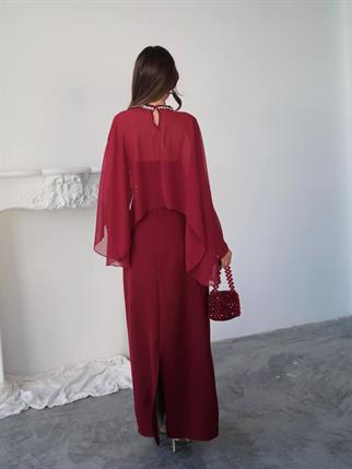 Alesta Tül Detaylı Tasarım Uzun Elbise