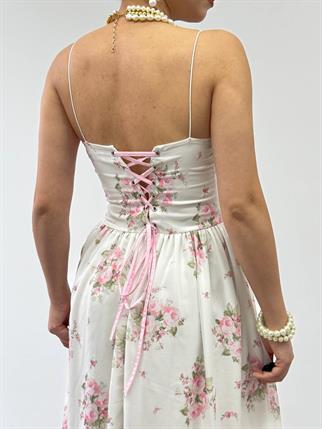 Askılı Tasarım Rose Uzun Elbise