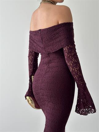 Madonna Yaka Tasarım Dantel Elbise