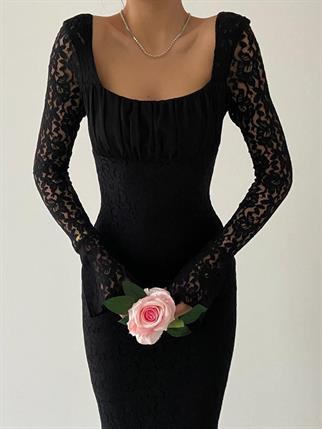 Matilda Dantel Uzun Elbise