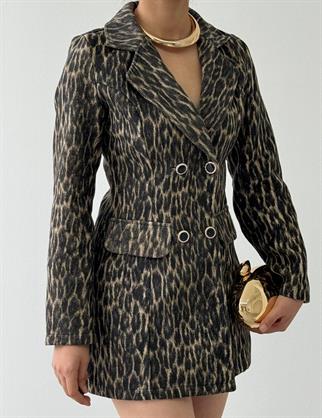 Kadın Leopar Darlin Ceket Elbise