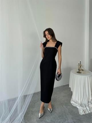 Elenor Uzun Atlas Elbise