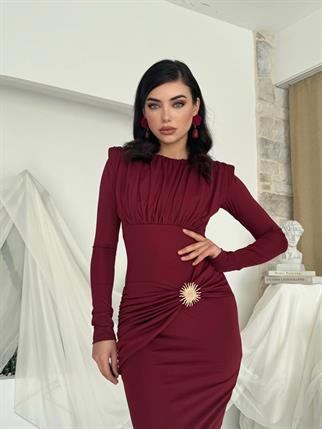 Rıva Broş Detaylı Elbise