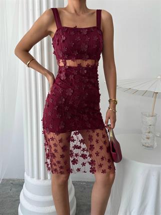 Çiçek Tül Tasarım Lara Mini Elbise