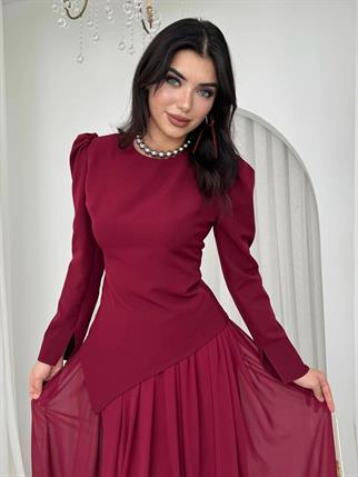 Elor Asimetrik Drapeli Elbise