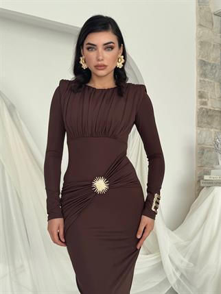 Rıva Broş Detaylı Elbise