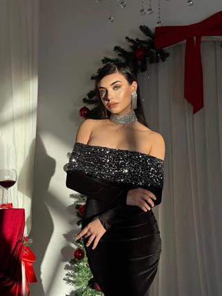 Katarine Payet Tasarım Kadife Elbise