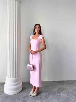 Elenor Uzun Atlas Elbise