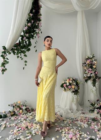 Swer Uzun Dantel Elbise