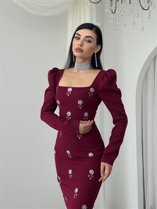 Pera Taş Detaylı Elbise