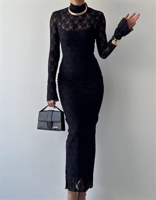 Beela Midi Dantel Tasarım Elbise