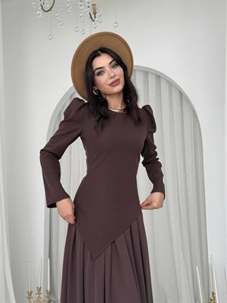 Elor Asimetrik Drapeli Elbise